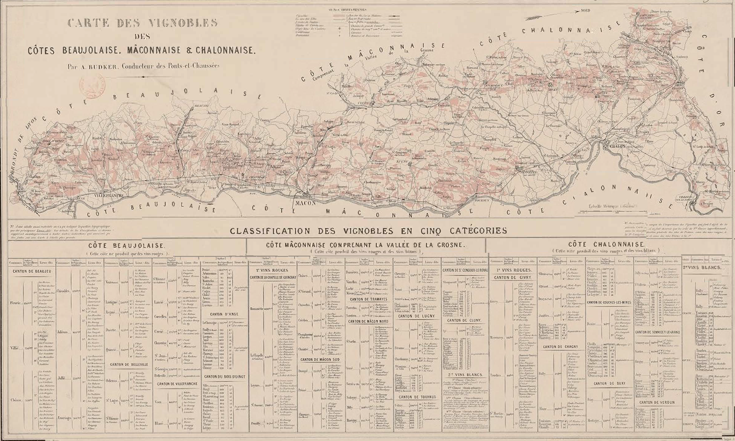 Carte des vignobles A. Budker