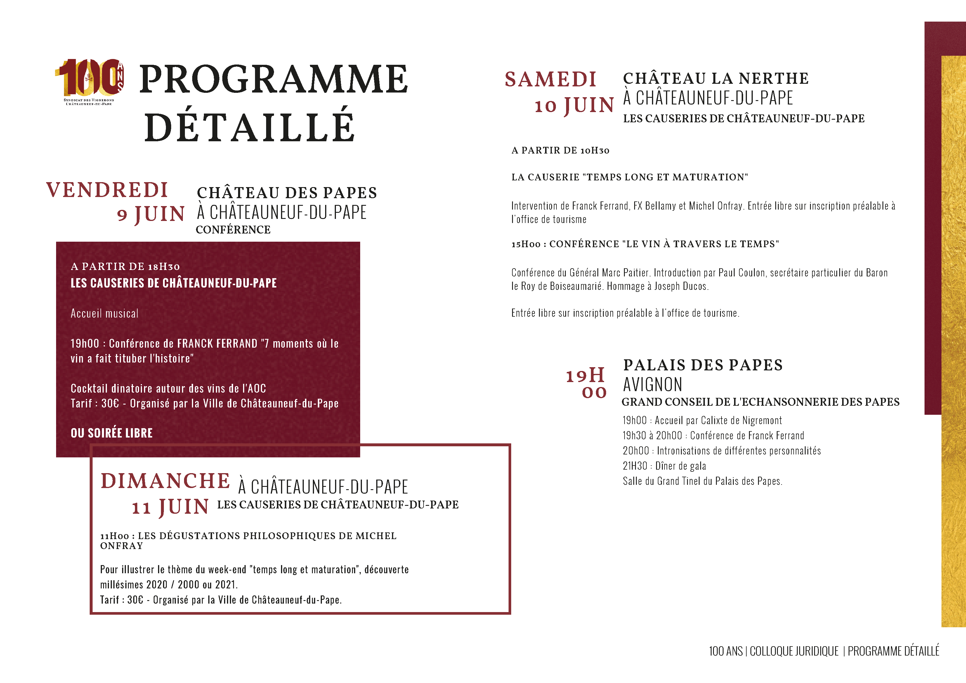 Programme syndicalisme viticole Châteauneuf-du-pape