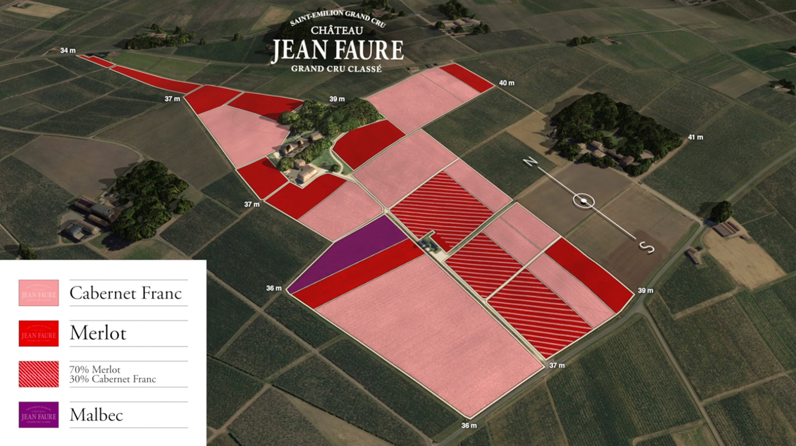 Carte de l'encépagement de Jean Faure
