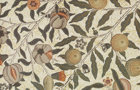 Datant de 1865-1866, "Fruits" est un papier peint de Morris&Co. Victoria and Albert Museum, London