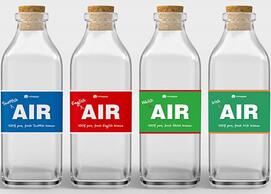 Sur son site la société © My Baggage propose de l'air de différents pays